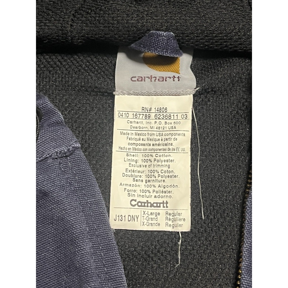 Vintage Carhartt‎ J131 DNY Dark Navy Hooded Jacket Sz XL Sylvester Polansky Seed - Picture 2 of 12